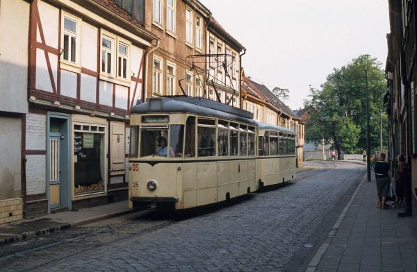 DDR HVG, Straßenbahn in Halberstadt, Triebwagen Sw Reko (Umbau 1971) mit Beiwagen