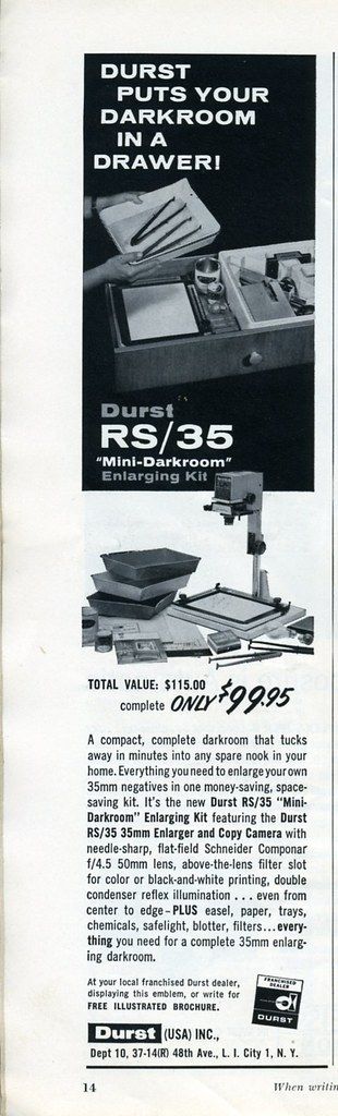 Durst RS/35 Enlarger mini Darkroom kit 1963