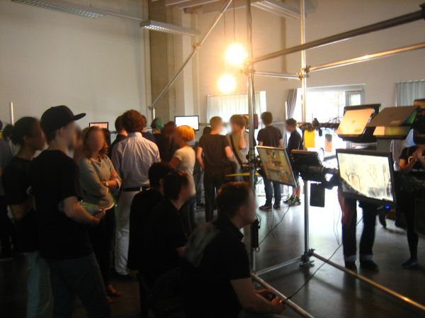 Video Games Exhibition HTW Game Design Space July 2014 Crowd Playing Games