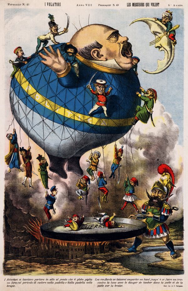 I volatori, political cartoon, 1880