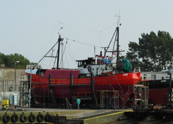 Fischkutter LEB-7 auf der Werft in Wladyslawowo
