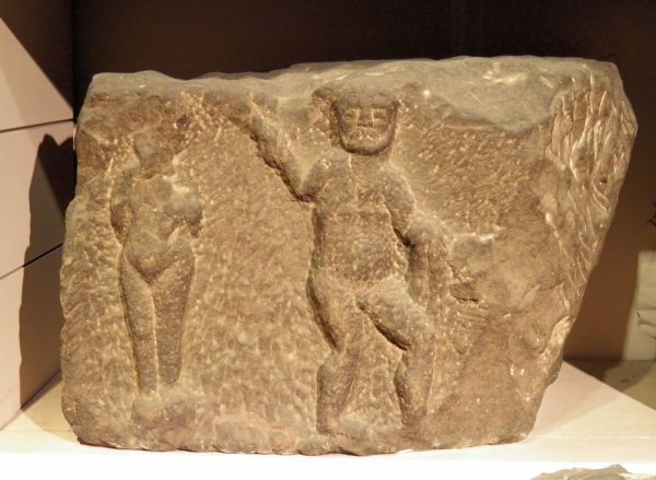 Roman tombstone, fragment portraying part of the legend of Hercules and the Trojan princess Hesione, Deva Victrix (Chest