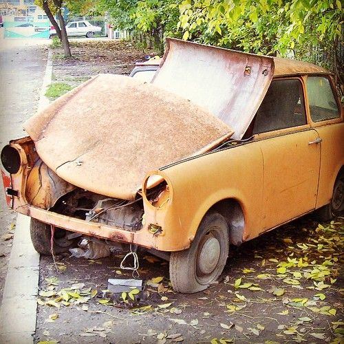 #ByeByeLenin #ruin formerly known as #Trabant. #Timisoara #România. #Orange #DDR #RDA