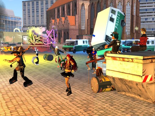 1 MAI 2010 BERLIN DEMONSTRATIONEN UND KRAWALLE IN SECOND LIFE