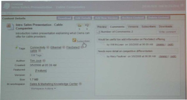Salesforce Content - voting