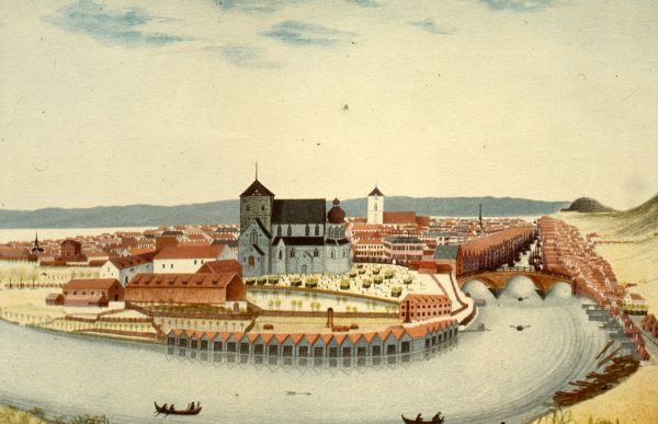 Prospect af Staden Trondhiem. Optaget fra søndre Side eller ved Elsæter Gaard (1826)