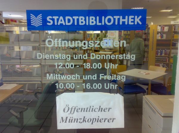 öffnungszeiten stadtbibliothek